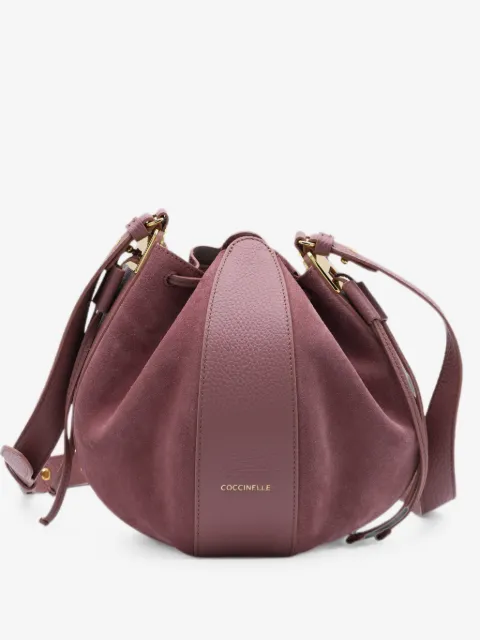 Coccinelle suede-panelled leather shoulder bag
