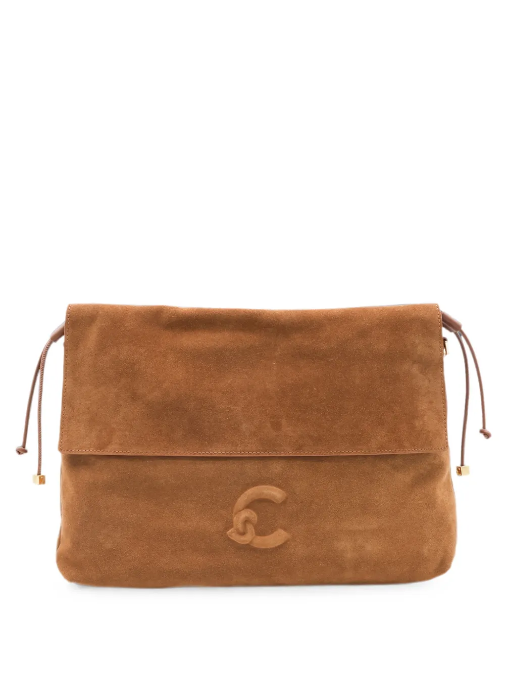 Coccinelle medium Lidia suede logo-embossed shoulder - Brown