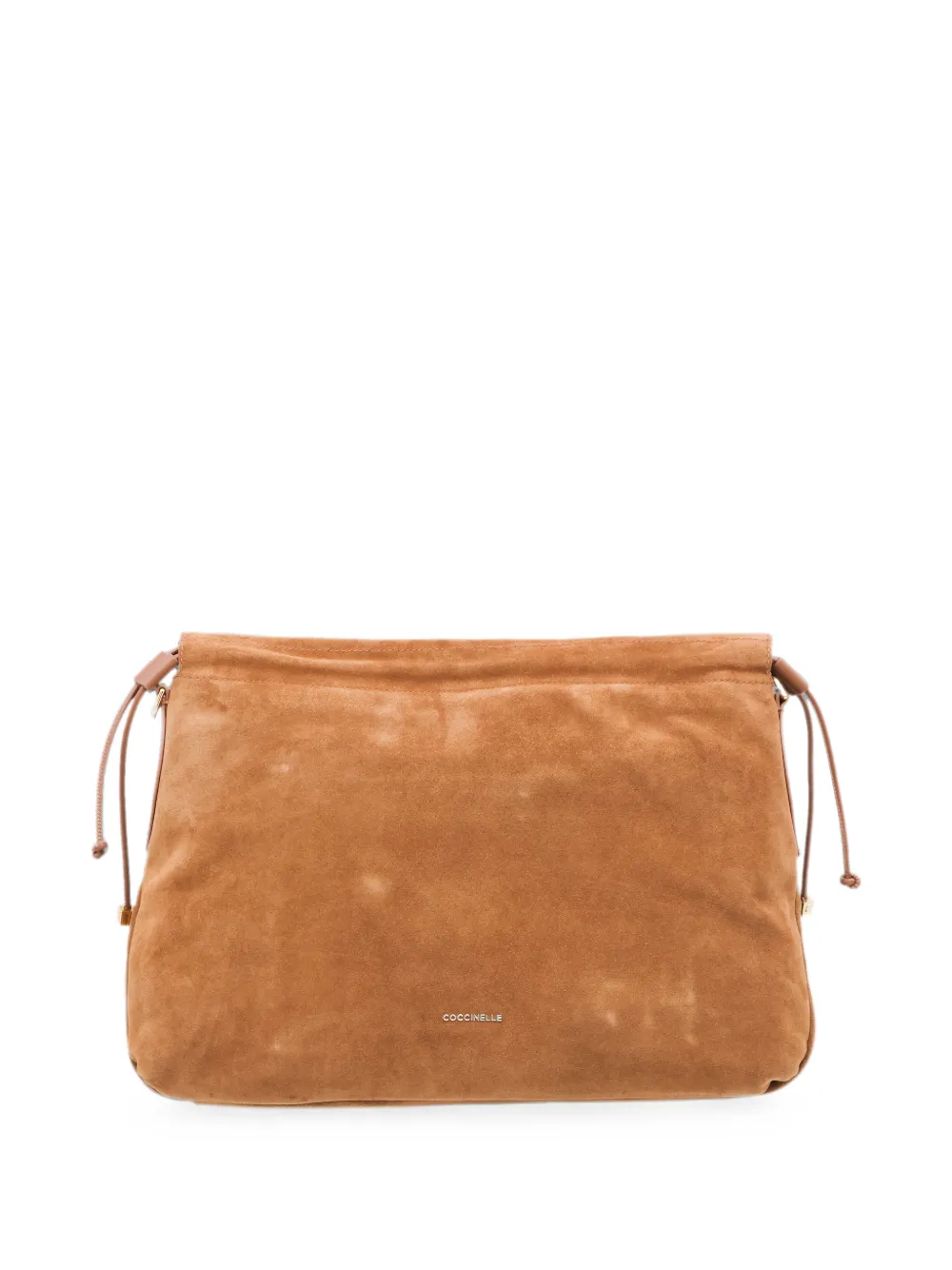 Coccinelle Medium Lidia suède schoudertas met logo-reliëf Bruin