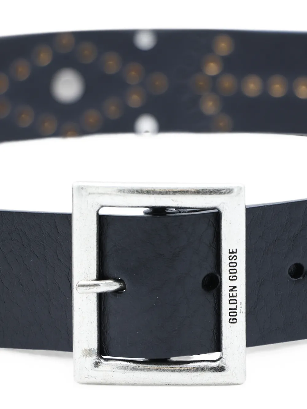 Golden Goose Riem met ponyhaar en studs Zwart