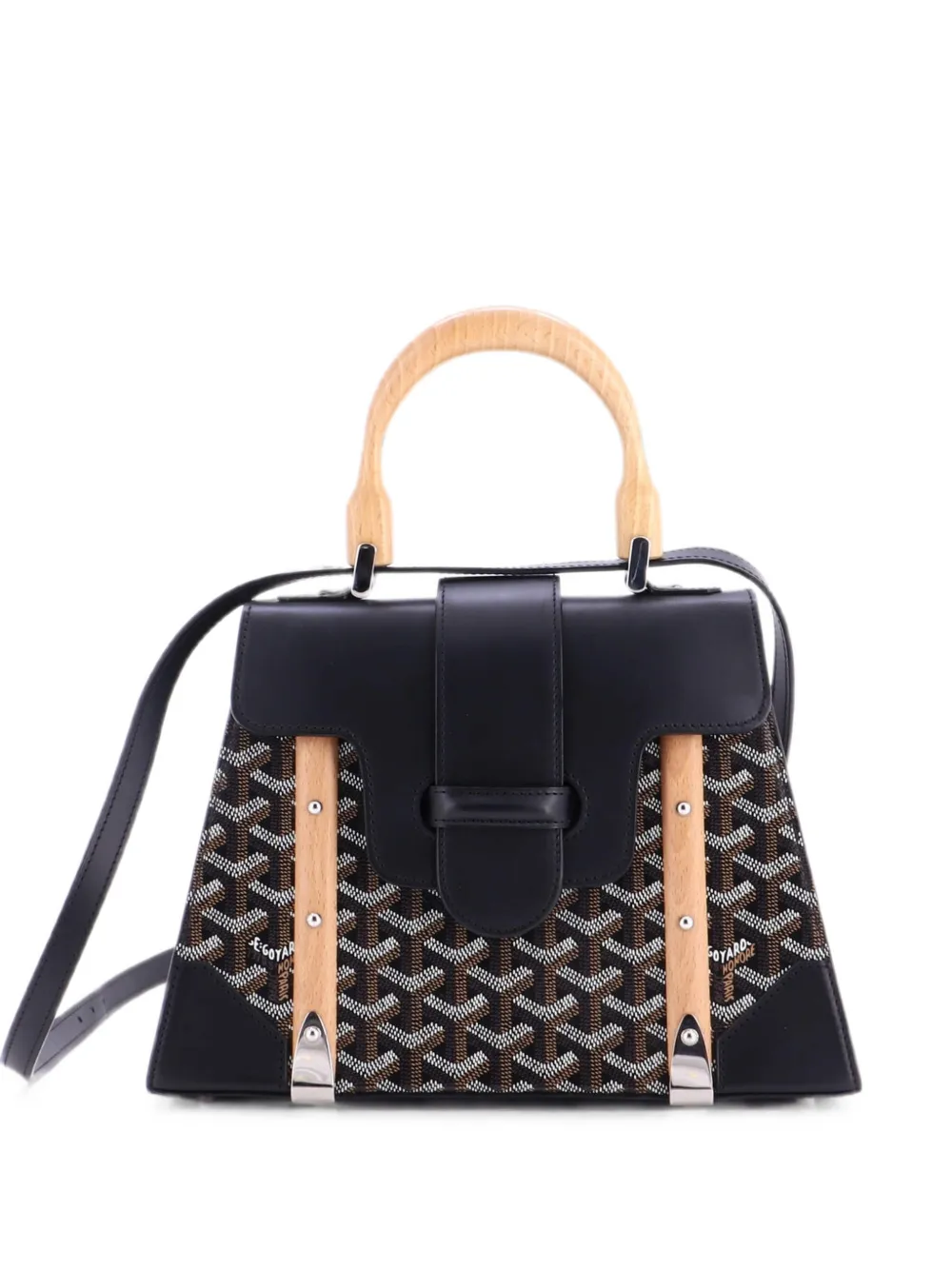 Goyard Pre-Owned Saigon Top Handle Bag Coated Canvas with Leather PM satchel - Nero