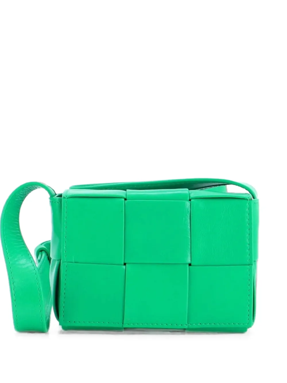 Bottega Veneta Pre-Owned Cassette Maxi Intrecciato Leather Candy crossbody bag - Green