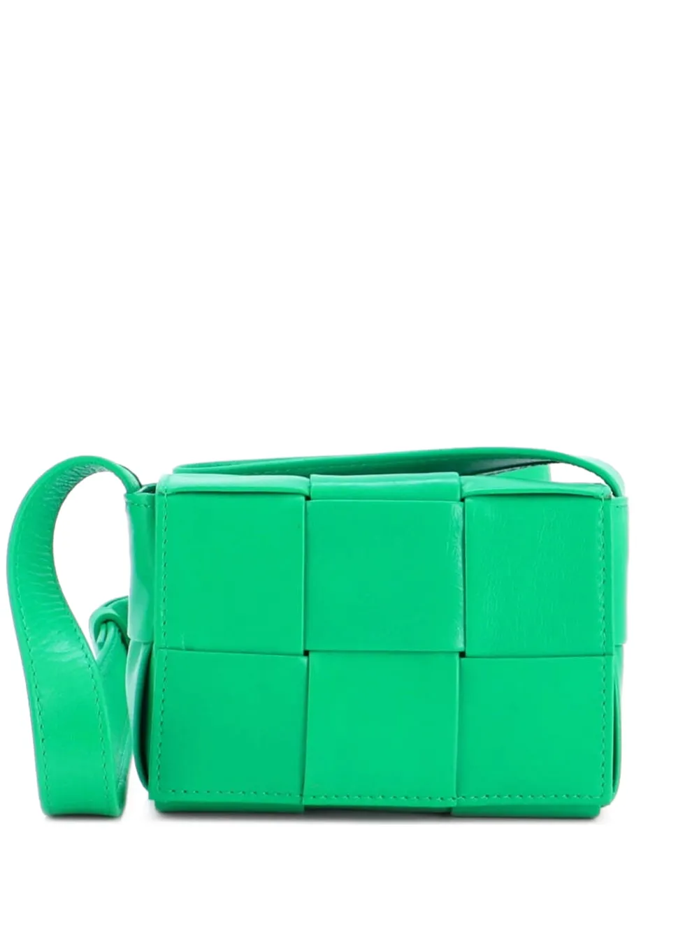 Bottega Veneta Pre-Owned Cassette Maxi Intrecciato Leather Candy crossbody bag - Grün