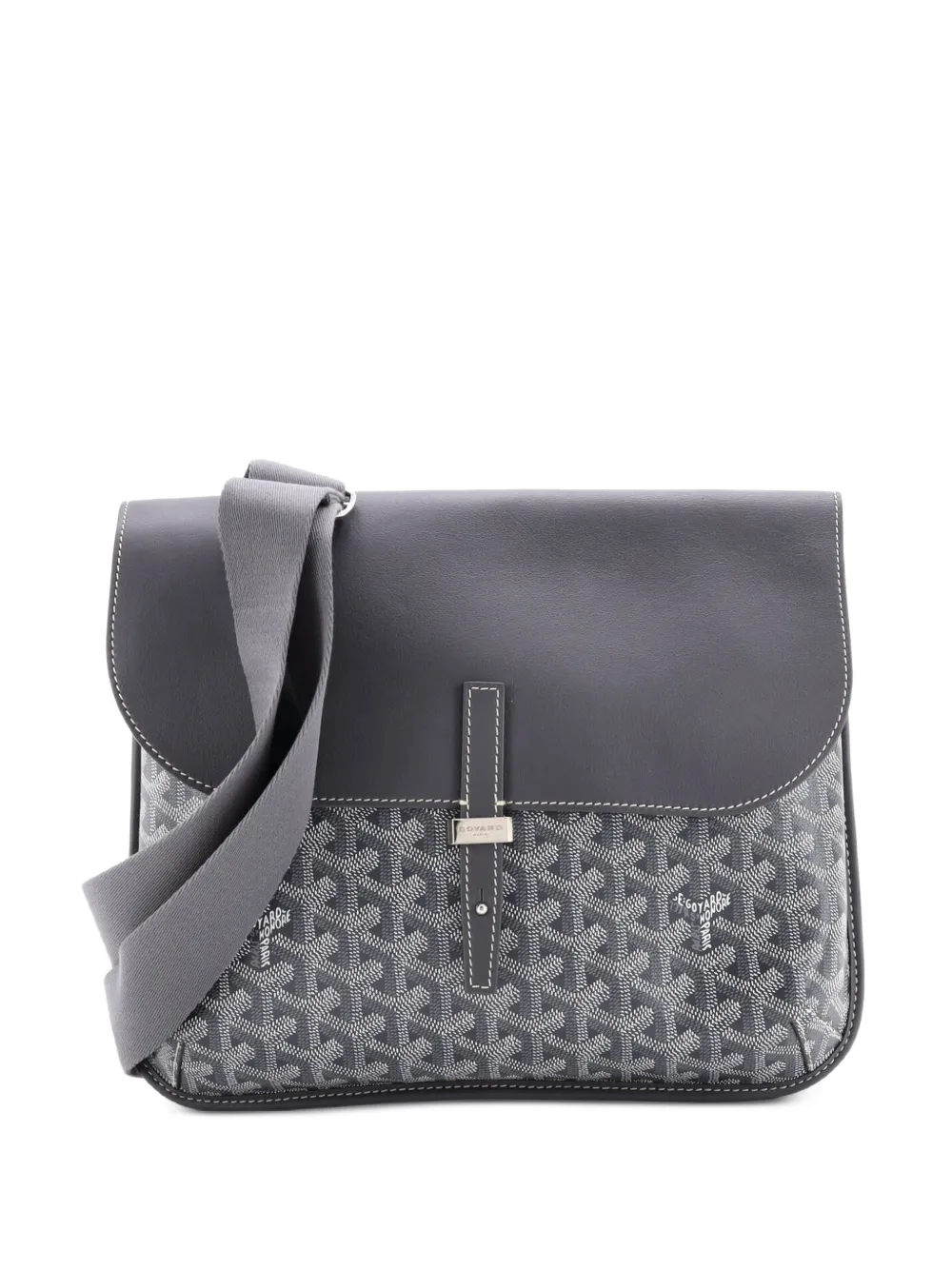 Goyard Pre-Owned Coursier Messenger Bag Coated Canvas and Leather crossbody bag - Grigio