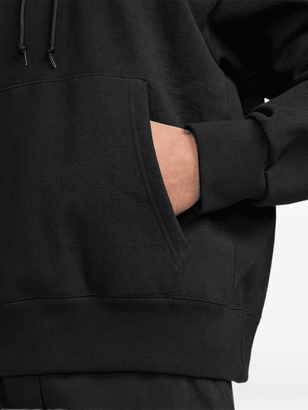 Nike logo-embroidered hoodie Zwart
