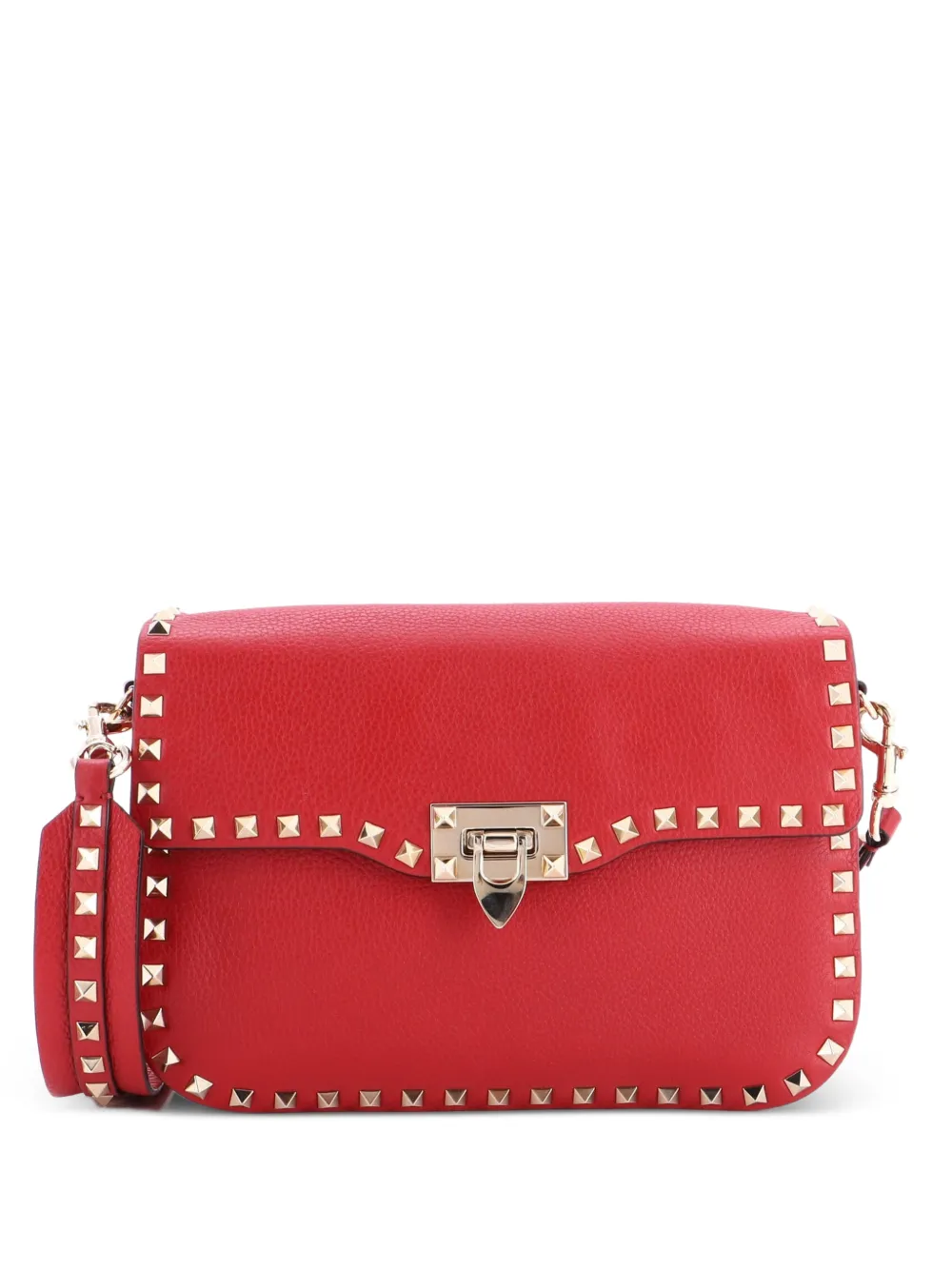 Valentino Garavani Pre-Owned Rockstud Flip Lock Flap Bag Leather Medium crossbody bag - Red