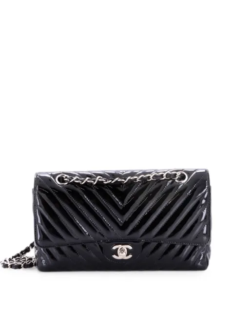 CHANEL Pre-Owned Classic Double Flap Bag Chevron Patent Medium shoulder bag