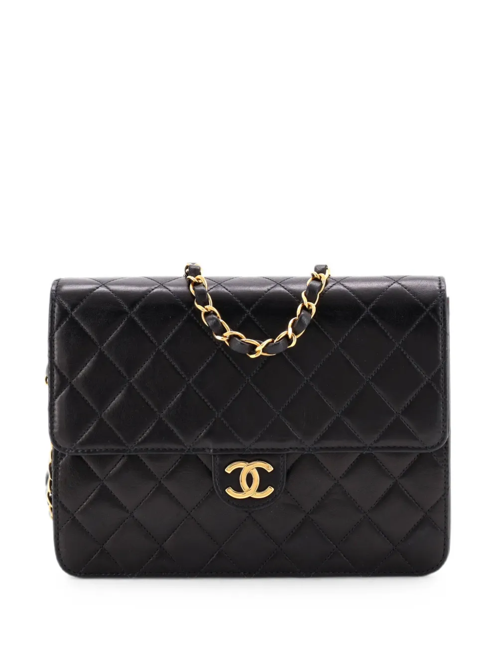 CHANEL Pre-Owned Clutch with Chain Quilted Leather Small crossbody bag - Black