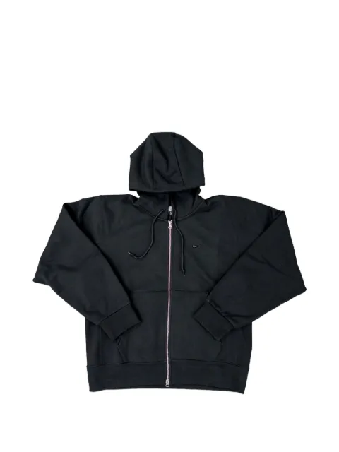 Nike logo-embroidered zip-up hoodie