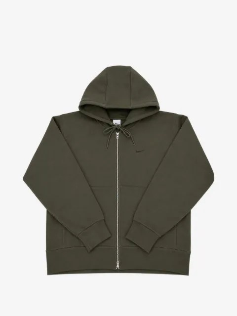 Nike logo-embroidered zip-up hoodie