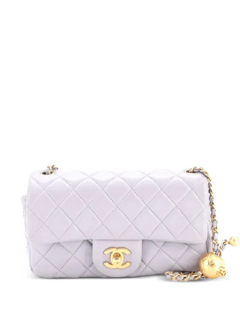 CHANEL Pre-Owned bandolera Pearl Crush Flap Bag mini de piel de borrego con diseño acolchado
