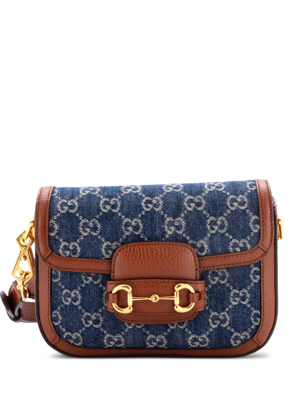 Gucci Pre-Owned Horsebit 1955 GG Denim Mini shoulder bag - Blu