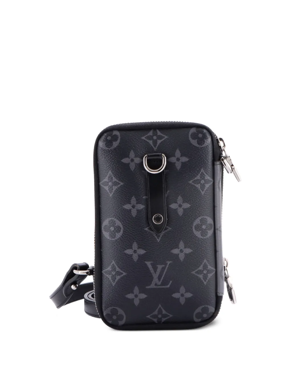 Louis Vuitton Pre-Owned Double Phone Pouch Reverse Monogram Eclipse Canvas clutch bag - Black
