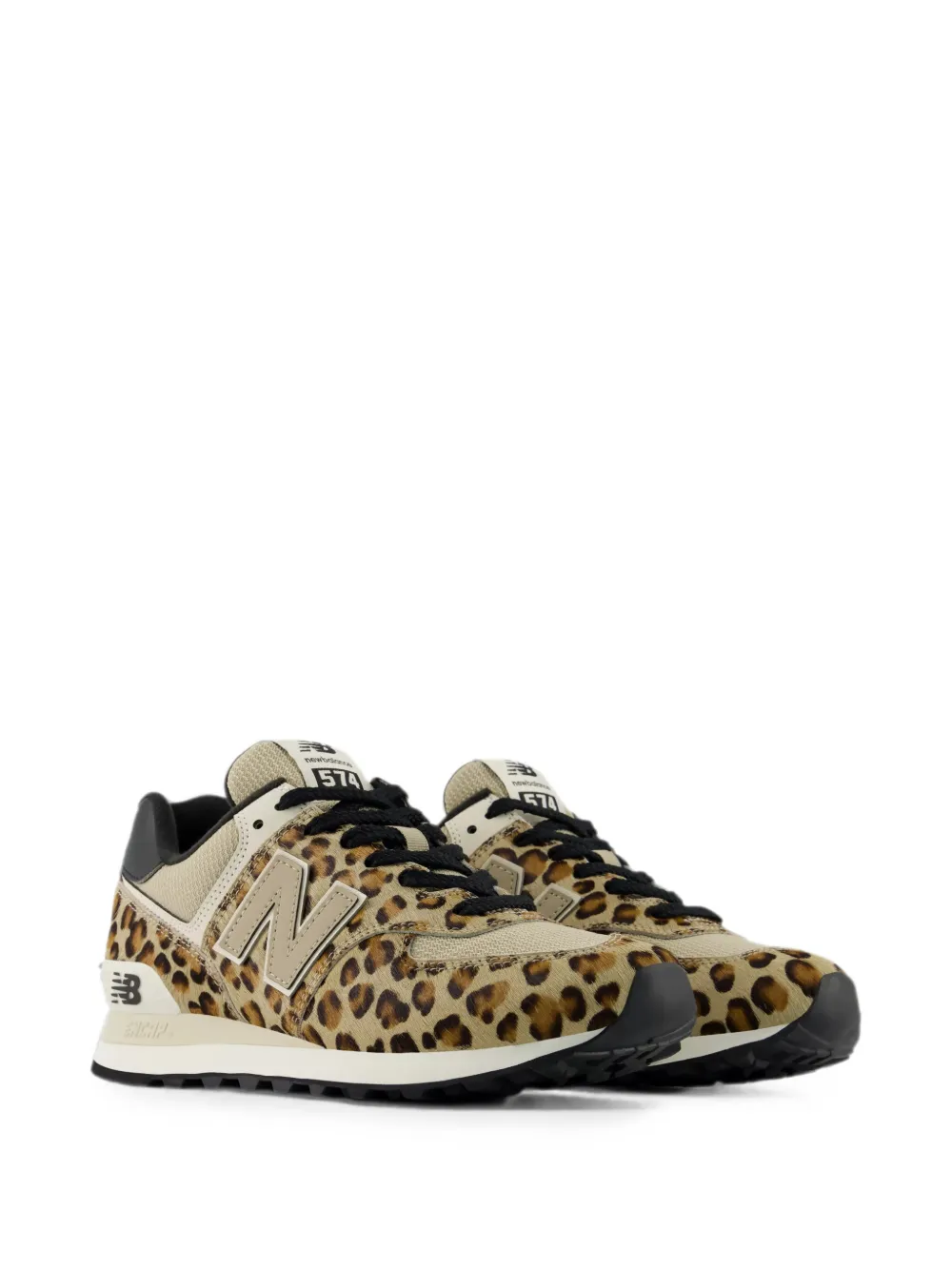 New Balance 574 sneakers met luipaardprint Beige