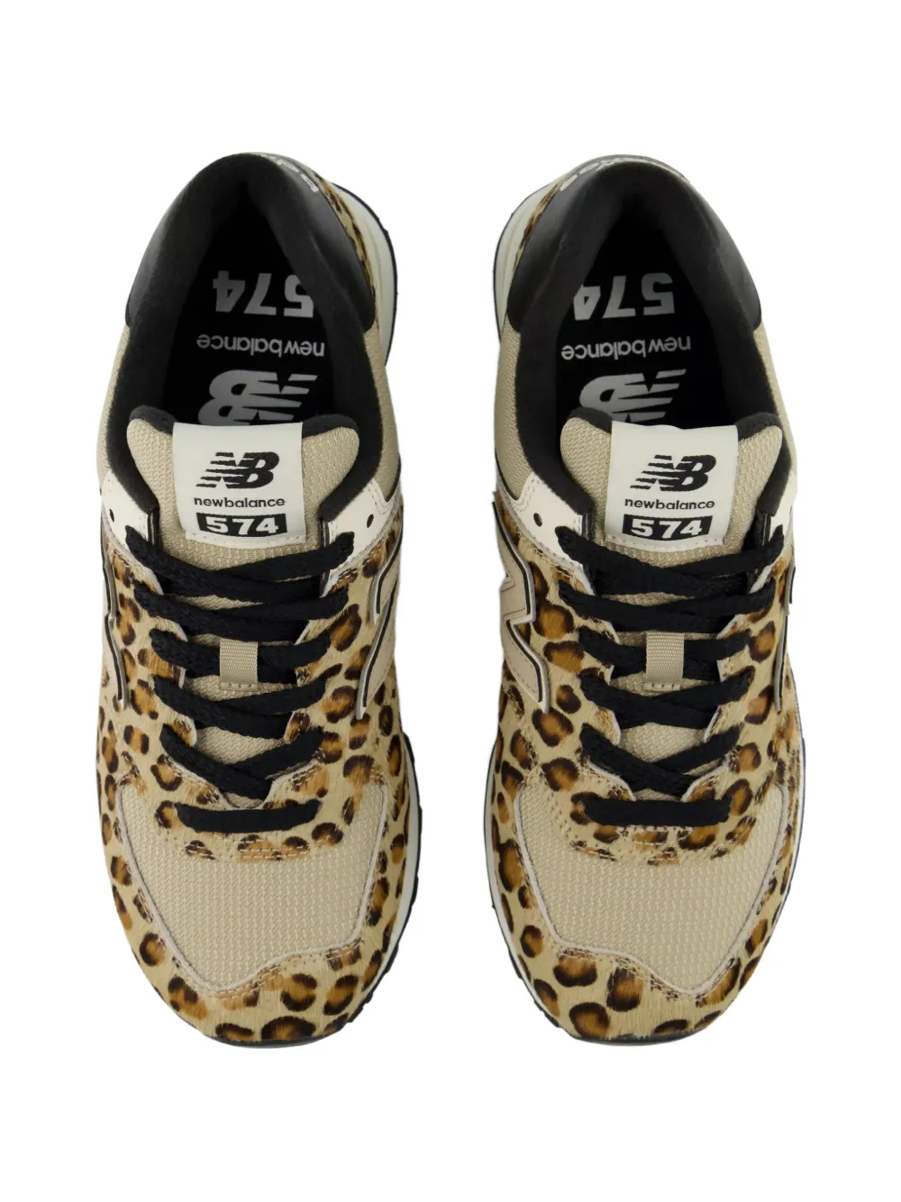 New Balance 574 sneakers met luipaardprint Beige