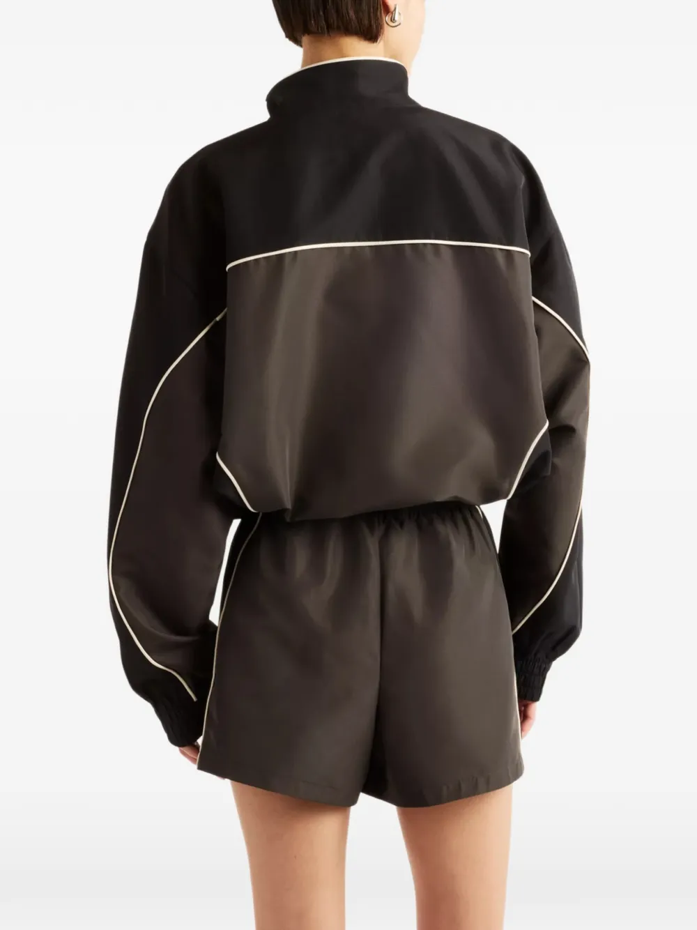 New Balance Trackside contrast-piping jacket Zwart