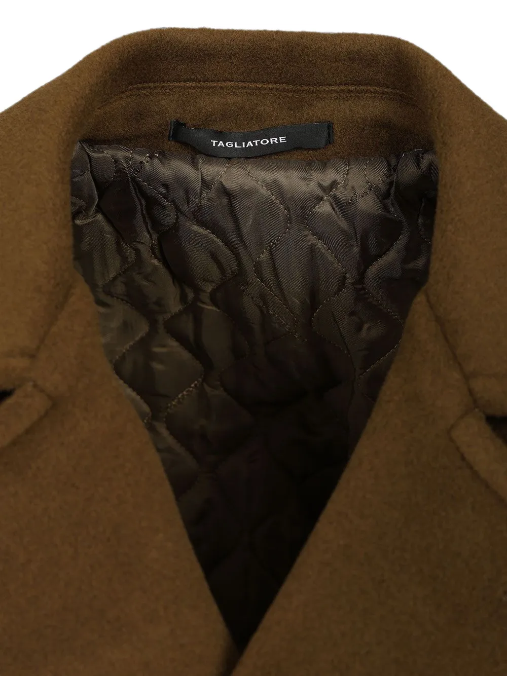 Tagliatore Wollen sailorjas met dubbele rij knopen Bruin