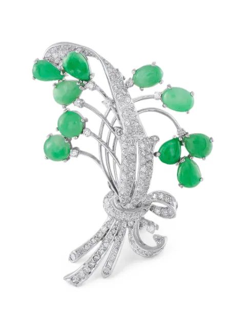 LB Exclusive broche con diamantes y jade