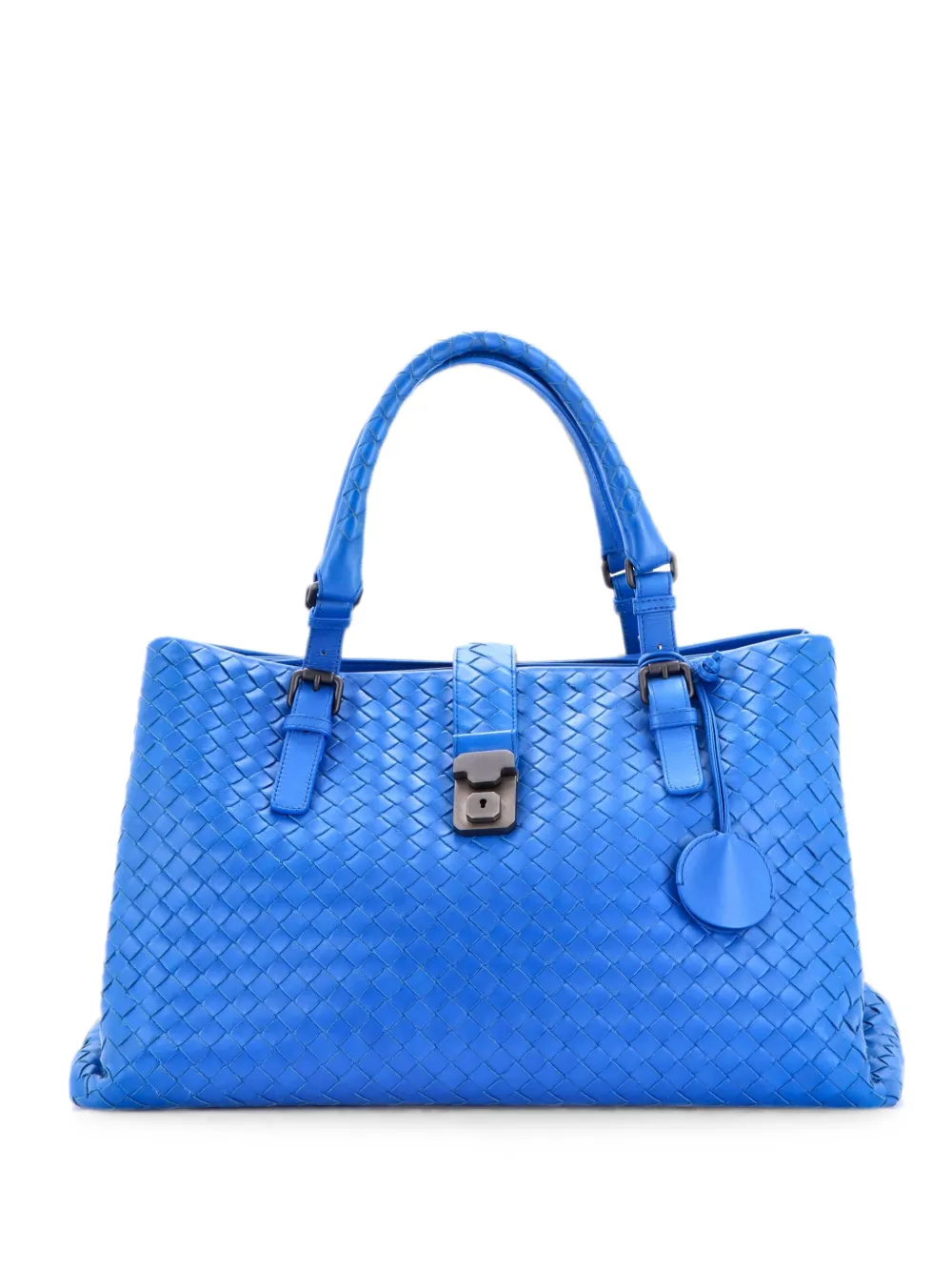 Bottega Veneta Pre-Owned Mittelgroße Garda Intrecciato Tote Bag aus Nappaleder - Blau