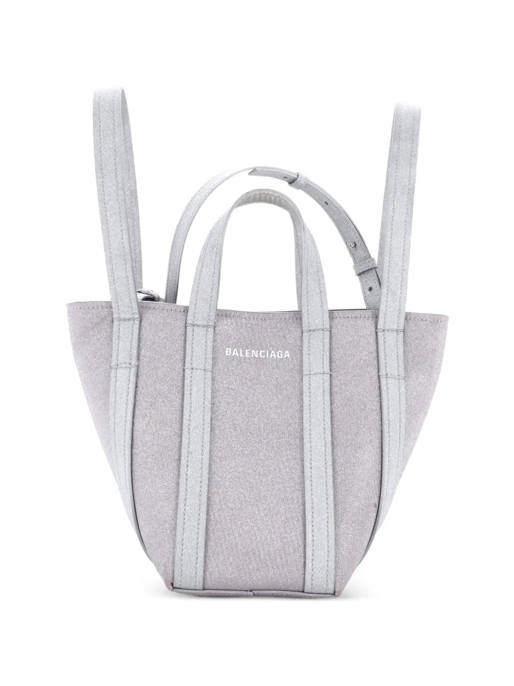Balenciaga Pre-Owned Everyday 2.0 North South Tote Glitter Fabric XS satchel - Effetto metallizzato