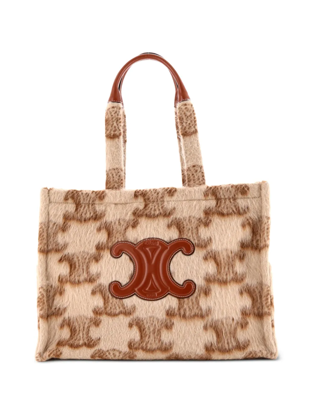 Celine Pre-Owned Cabas Thais Triomphe Wool Large tote bag - Brown