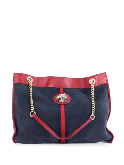 Gucci Pre-Owned Rajah Chain Suede Large tote bag