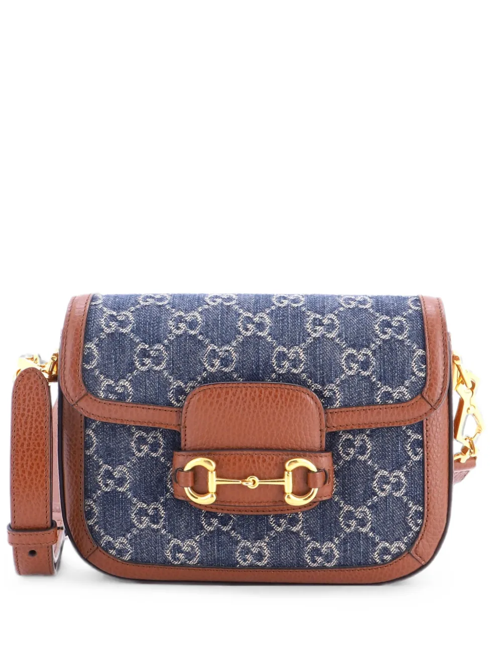 Gucci Pre-Owned Horsebit 1955 GG Denim Mini shoulder bag - Blu