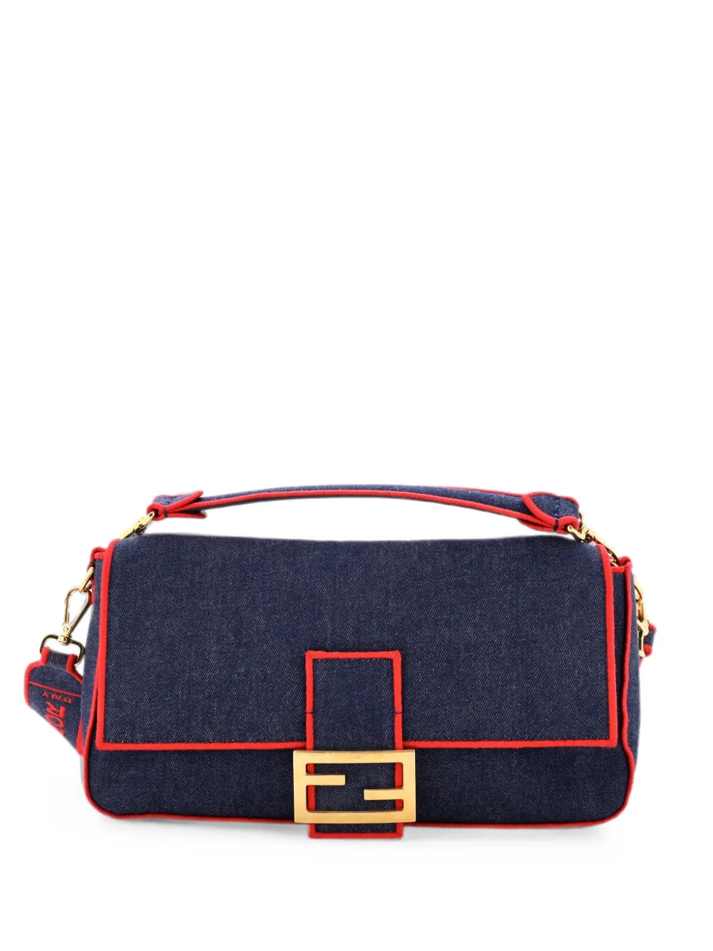 Fendi Pre-Owned Baguette NM Bag Denim Large crossbody bag - Blue