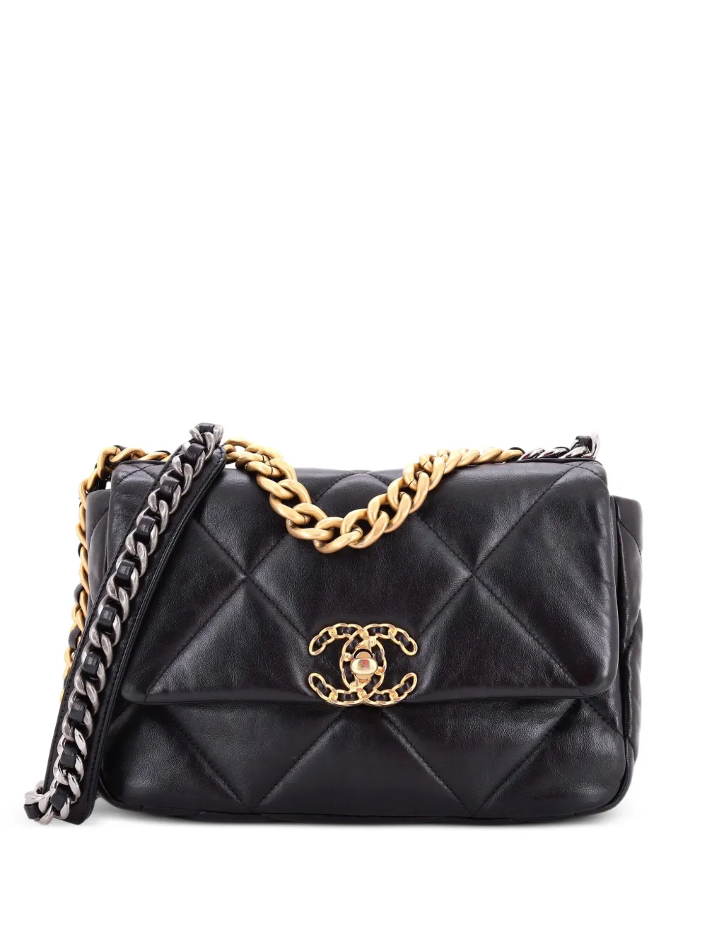 CHANEL Pre-Owned 19 Flap Bag Quilted Leather Medium crossbody bag - Black