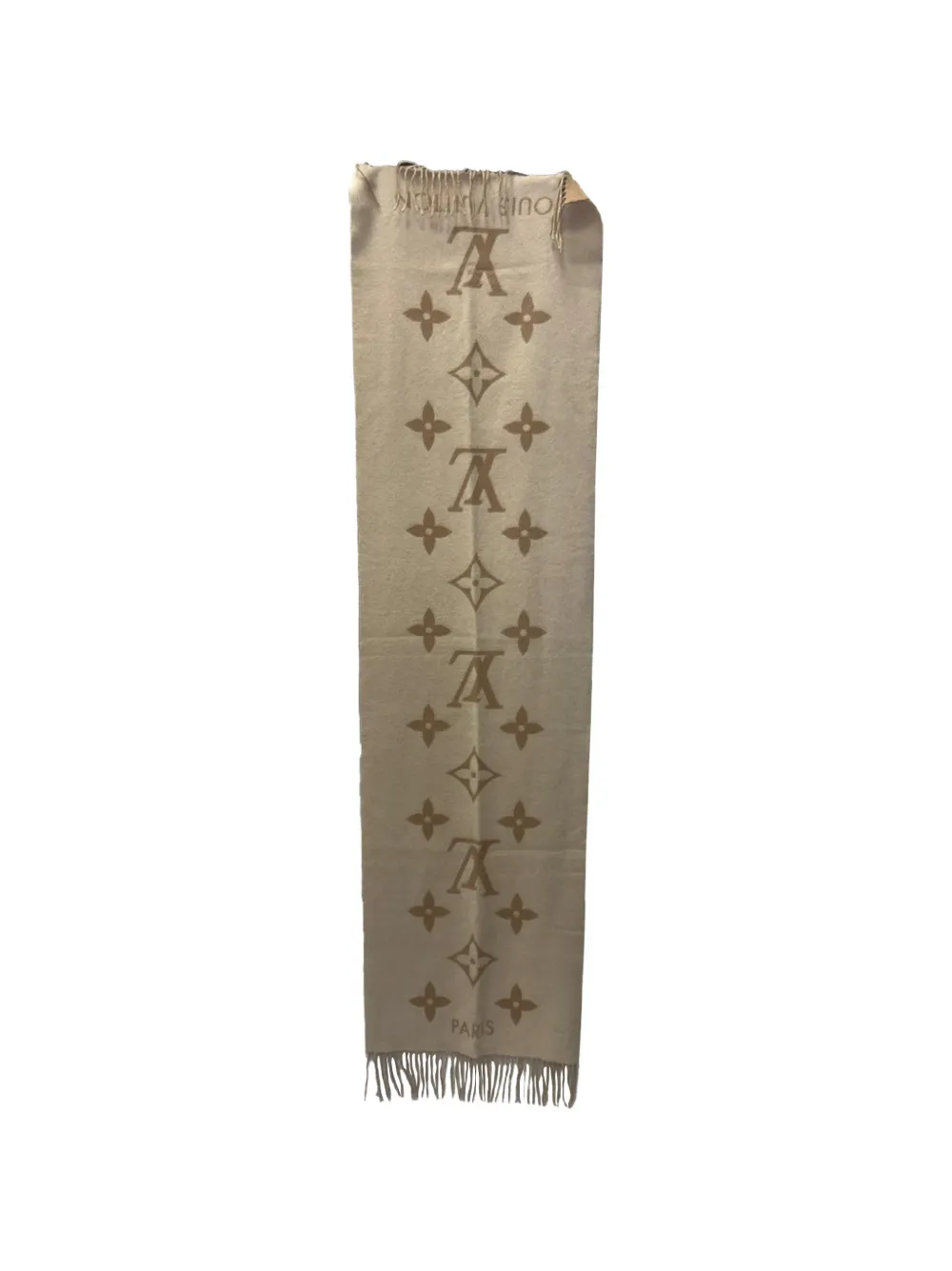 Louis Vuitton Pre-Owned Reykjavik fringed scarf - Nude