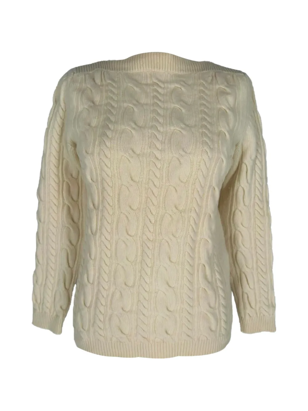 Max Mara Boat Neck cable-knit sweater - Neutrals