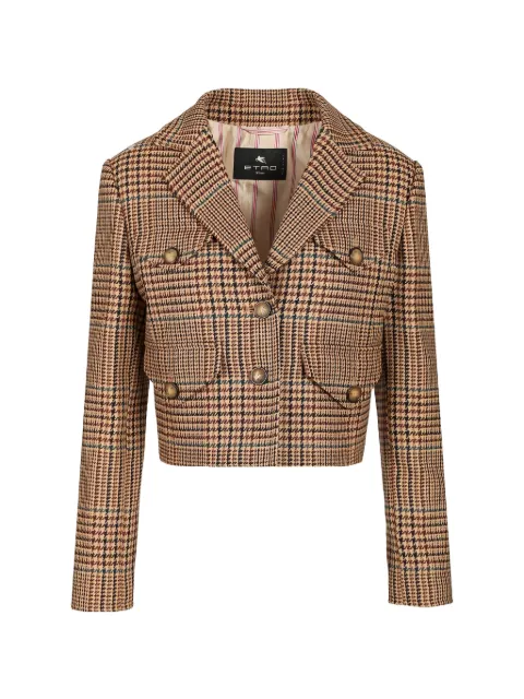 ETRO check-pattern cropped jacket