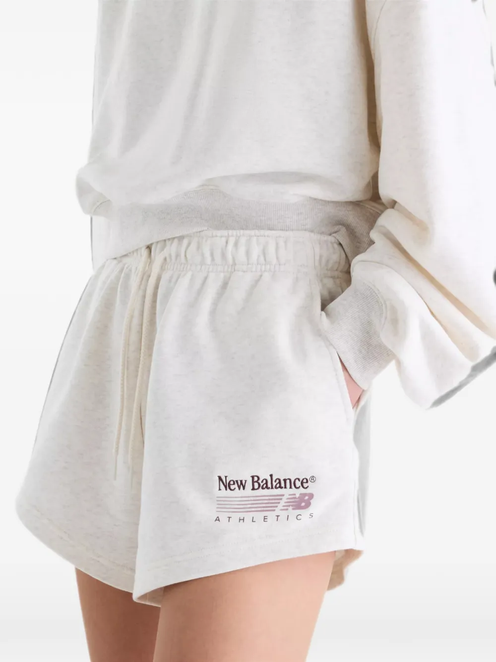 New Balance Trackside French terry shorts Beige