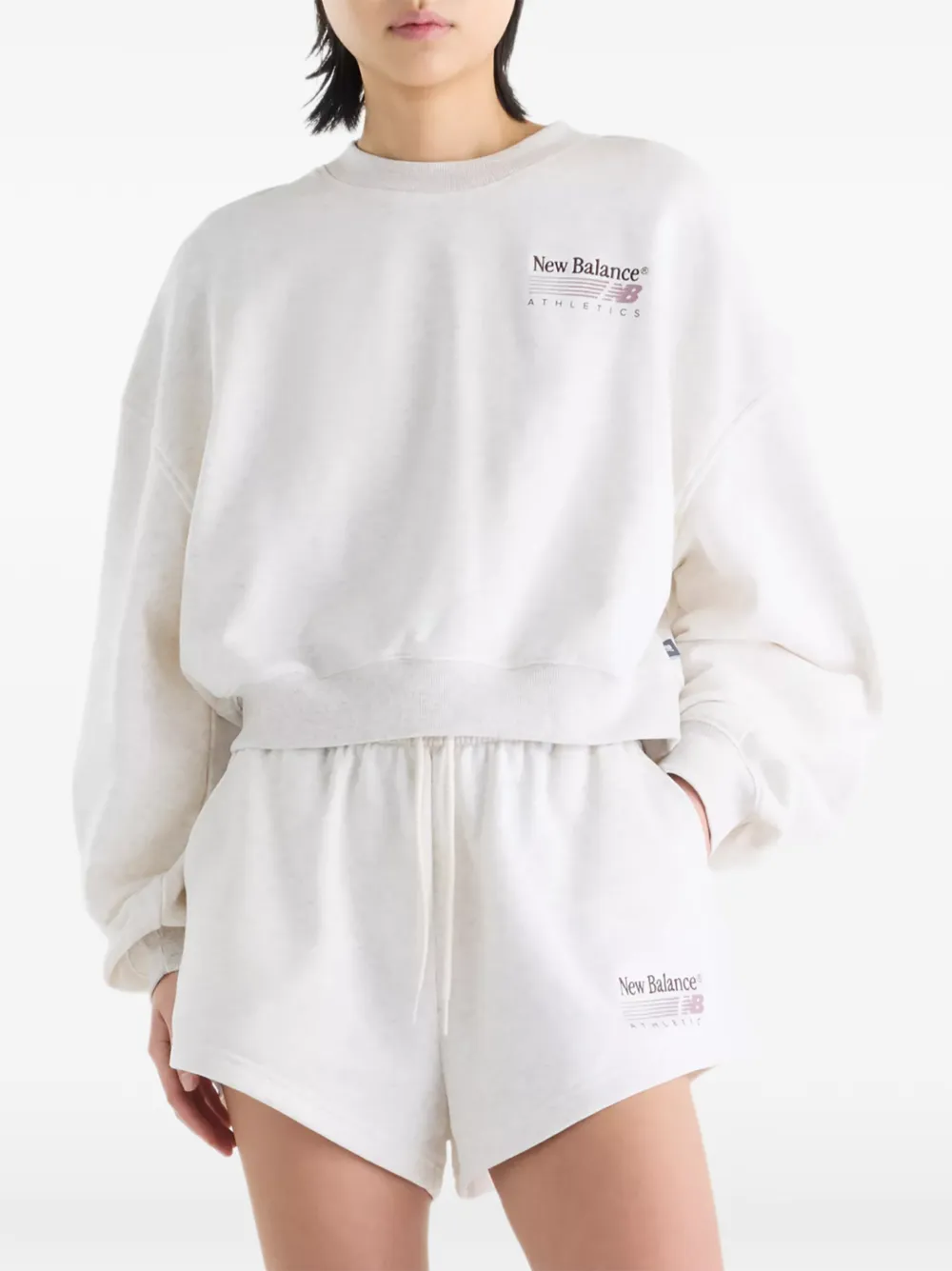 New Balance Trackside French terry shorts Beige