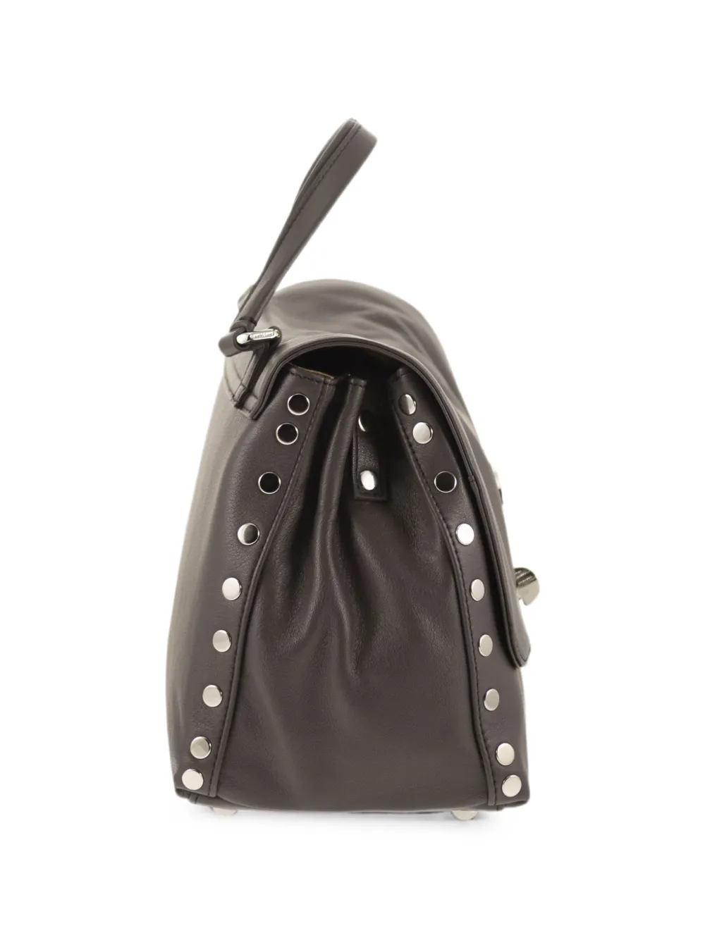 Zanellato Kleine Postina leren shopper verfraaid met studs Bruin