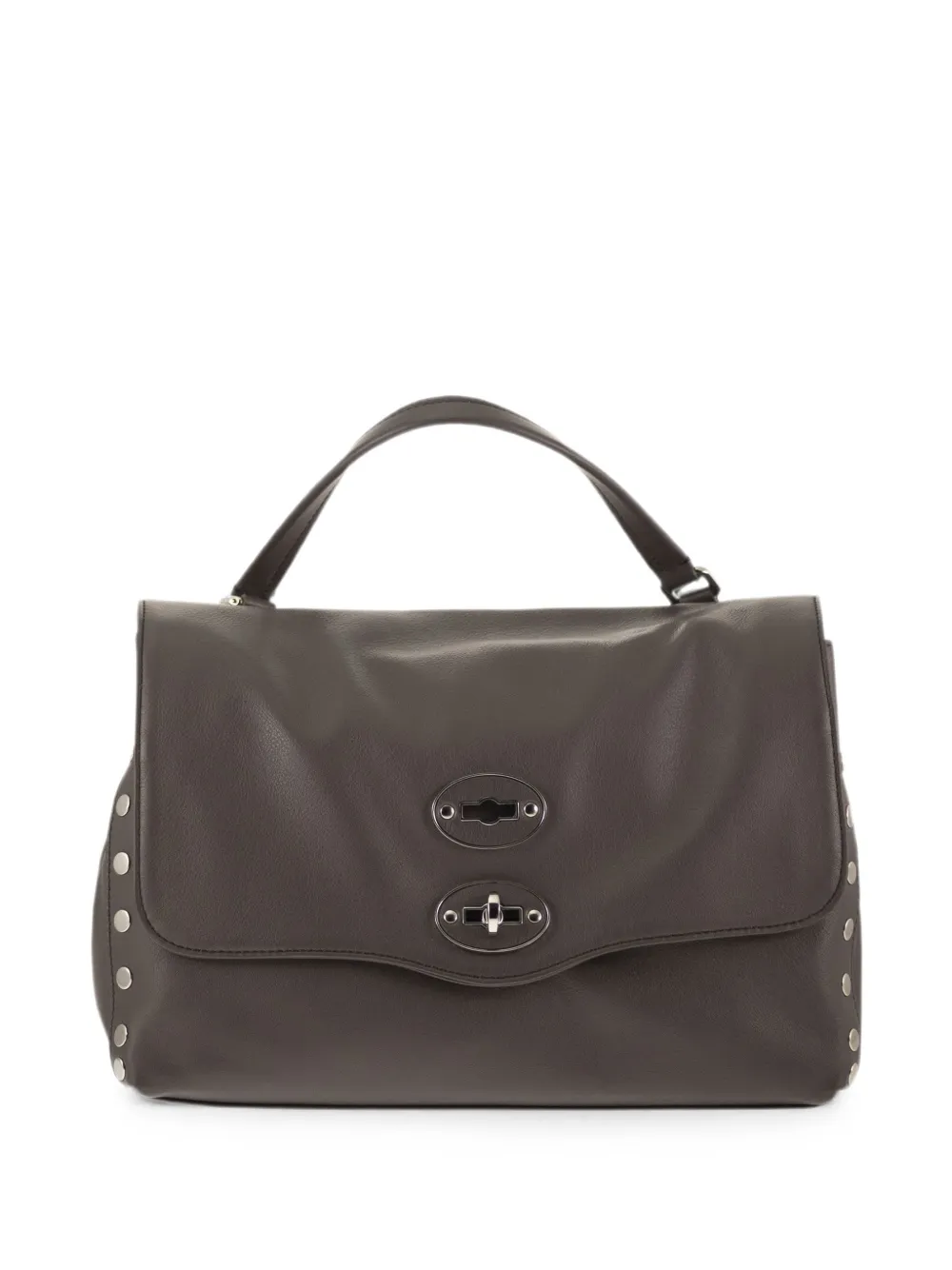 Zanellato Small Postina Stud-embellished Leather Tote Bag In Brown