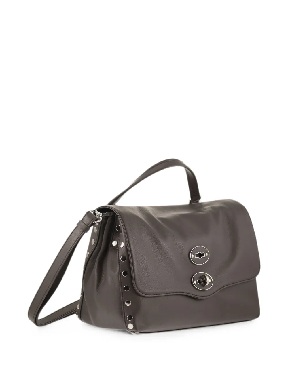 Zanellato Kleine Postina leren shopper verfraaid met studs Bruin