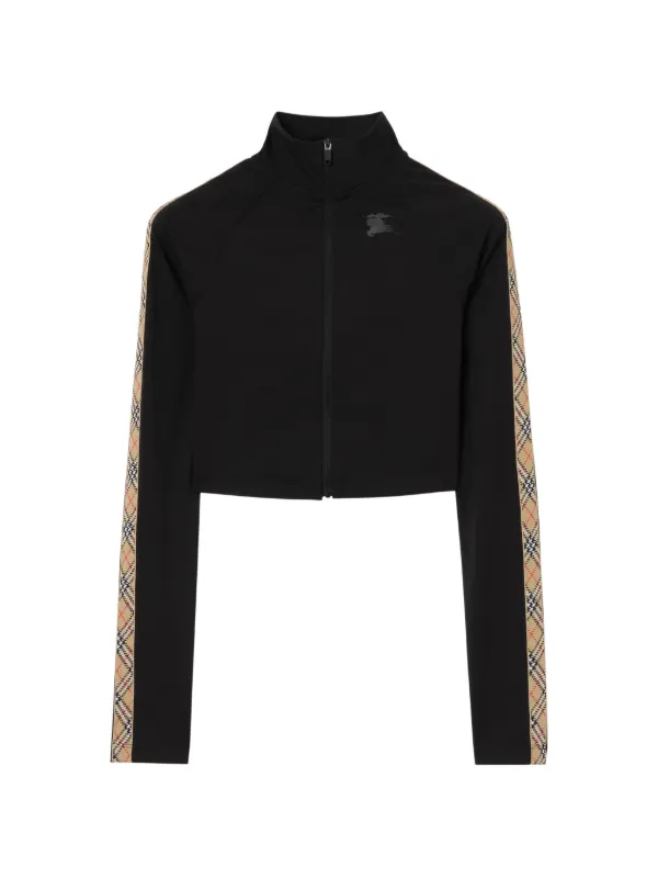 Burberry Stretch Nylon Cropped Track Jacket | Preto | FARFETCH BR