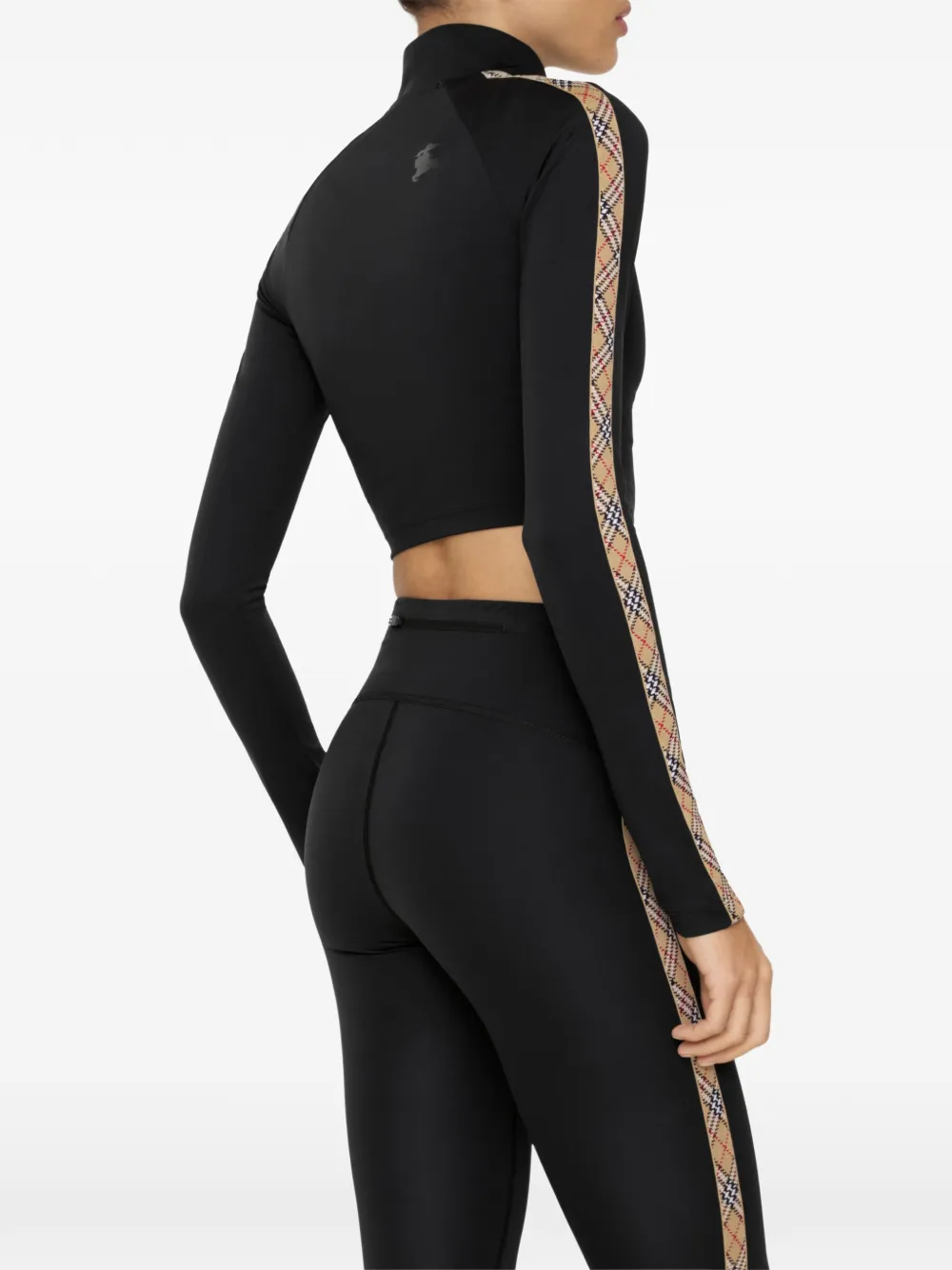 Burberry Stretch nylon cropped trainingsjack Zwart
