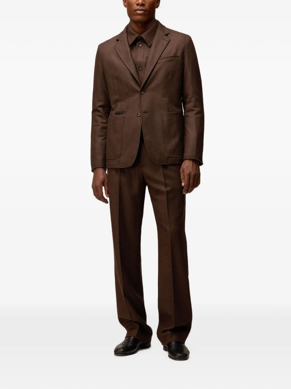 RETORI Blazer met enkele rij knopen Bruin