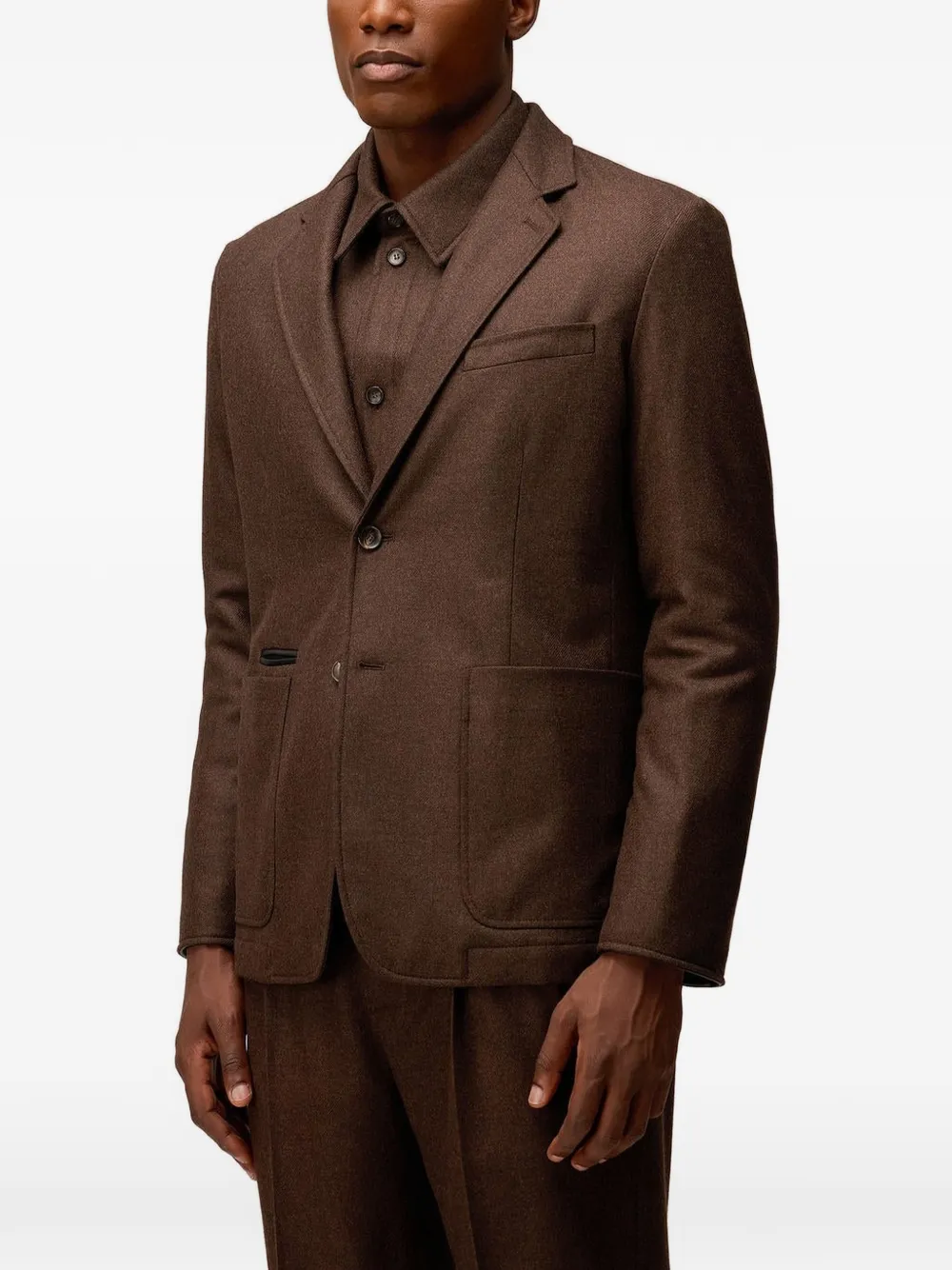 RETORI Blazer met enkele rij knopen Bruin