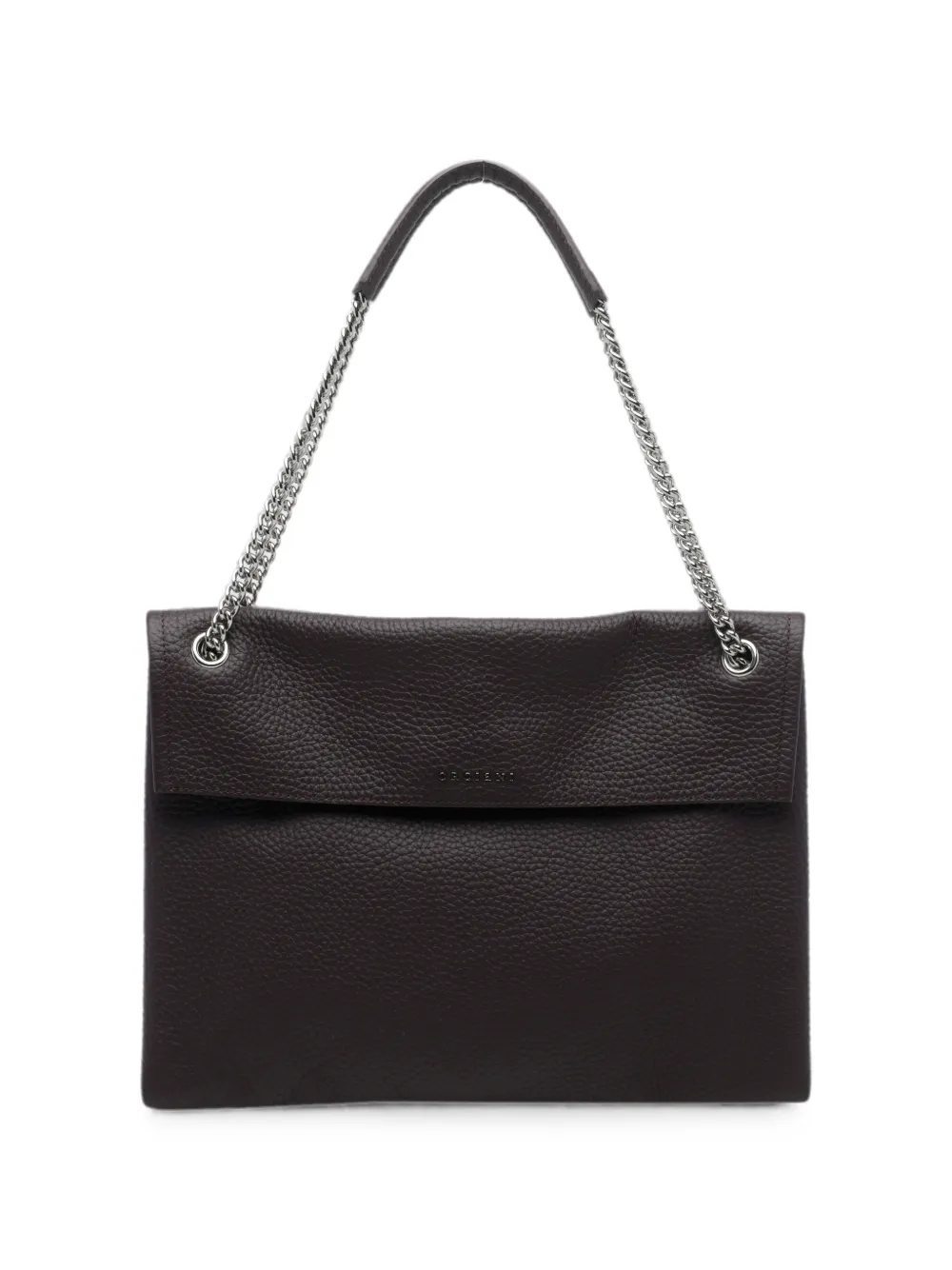 Orciani Venus grained-leather shoulder bag - Braun