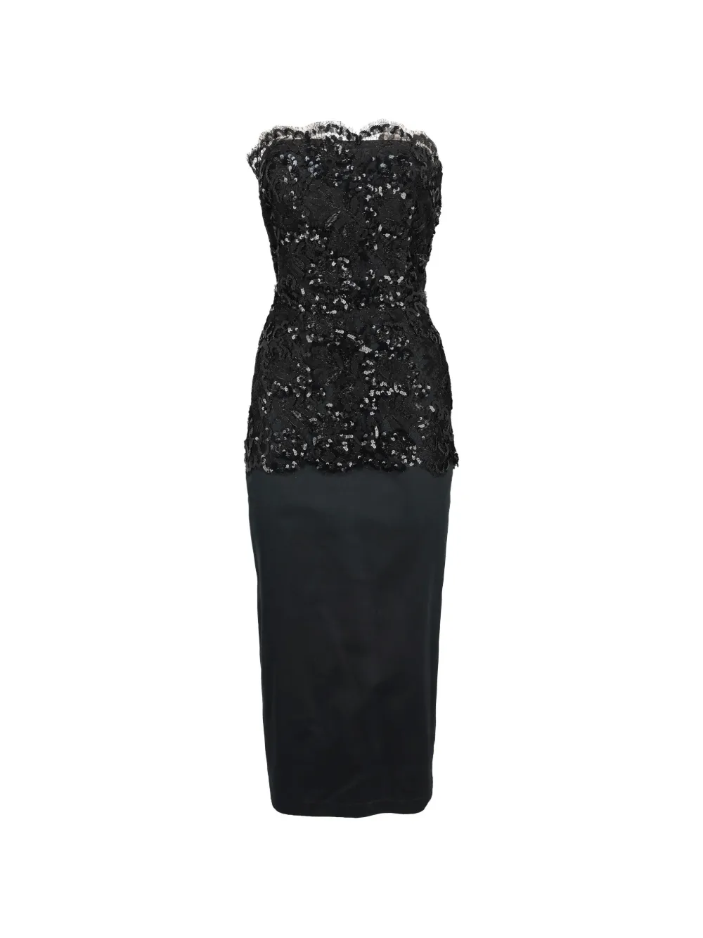 Genny Vintage robe mi-longue à sequins - Noir