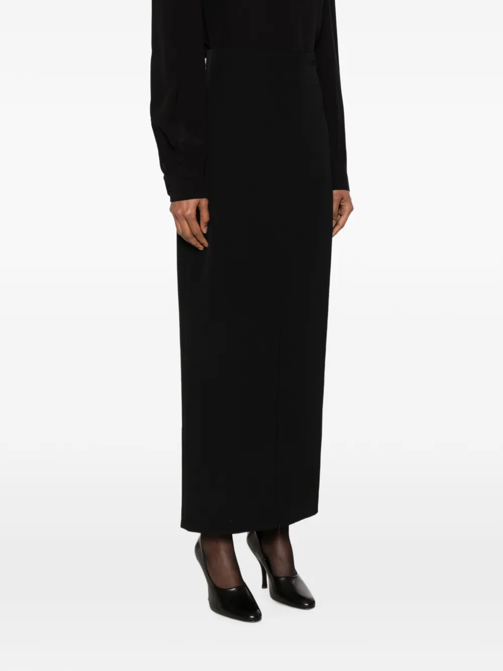 The Row Iphora slit mid skirt - Nero