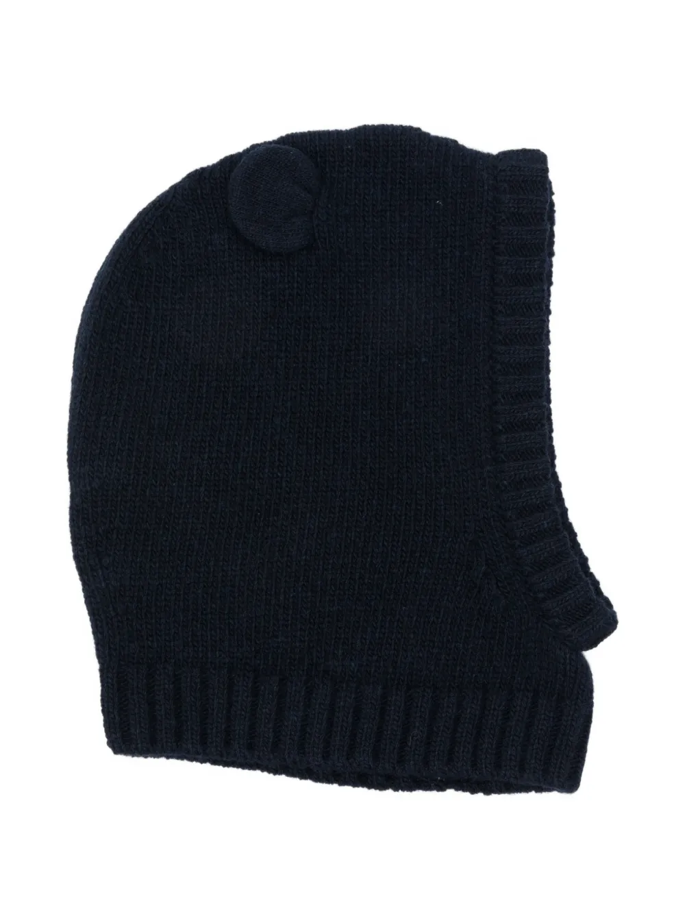 Moncler Enfant Geribbelde bivakmuts met logo-patch Blauw