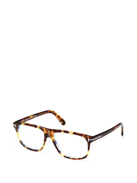 TOM FORD tortoiseshell-effect pilot-frame glasses