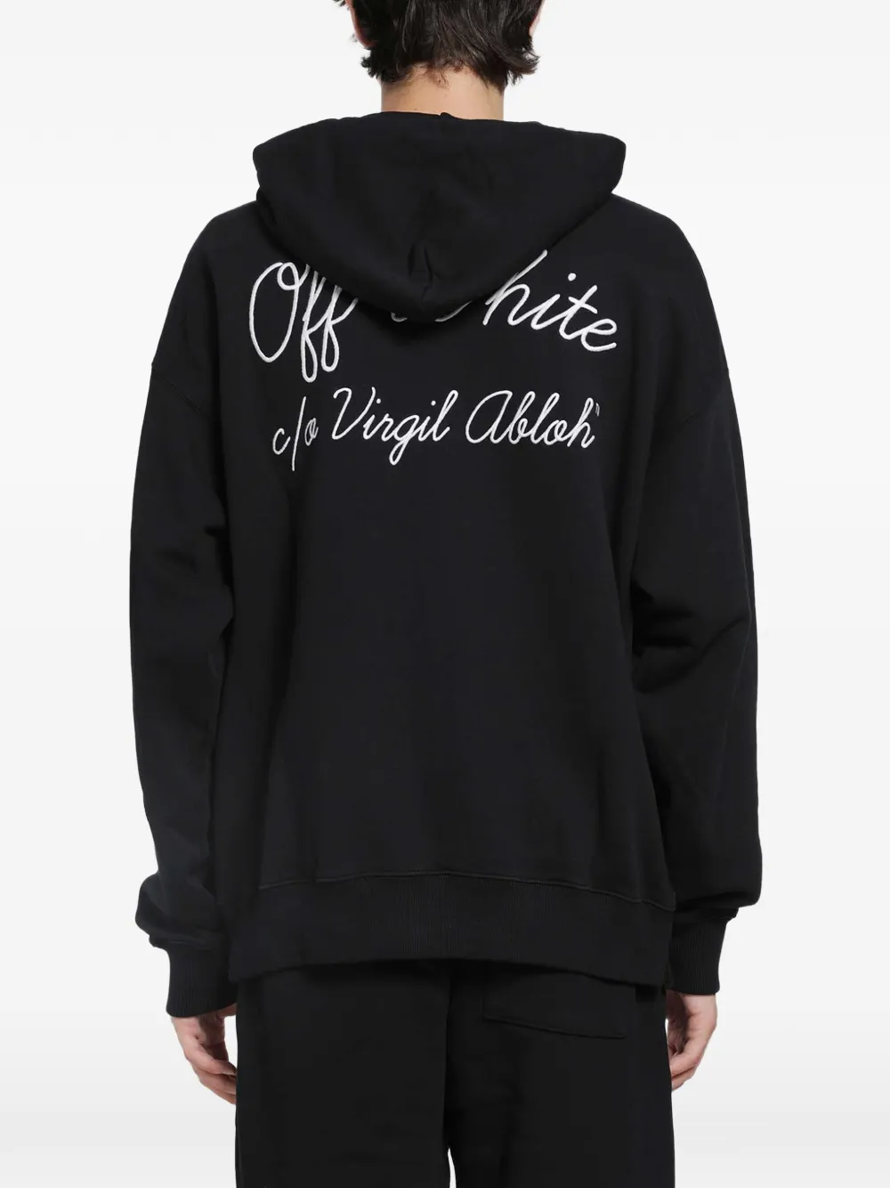 Off-White Script hoodie met logo Zwart