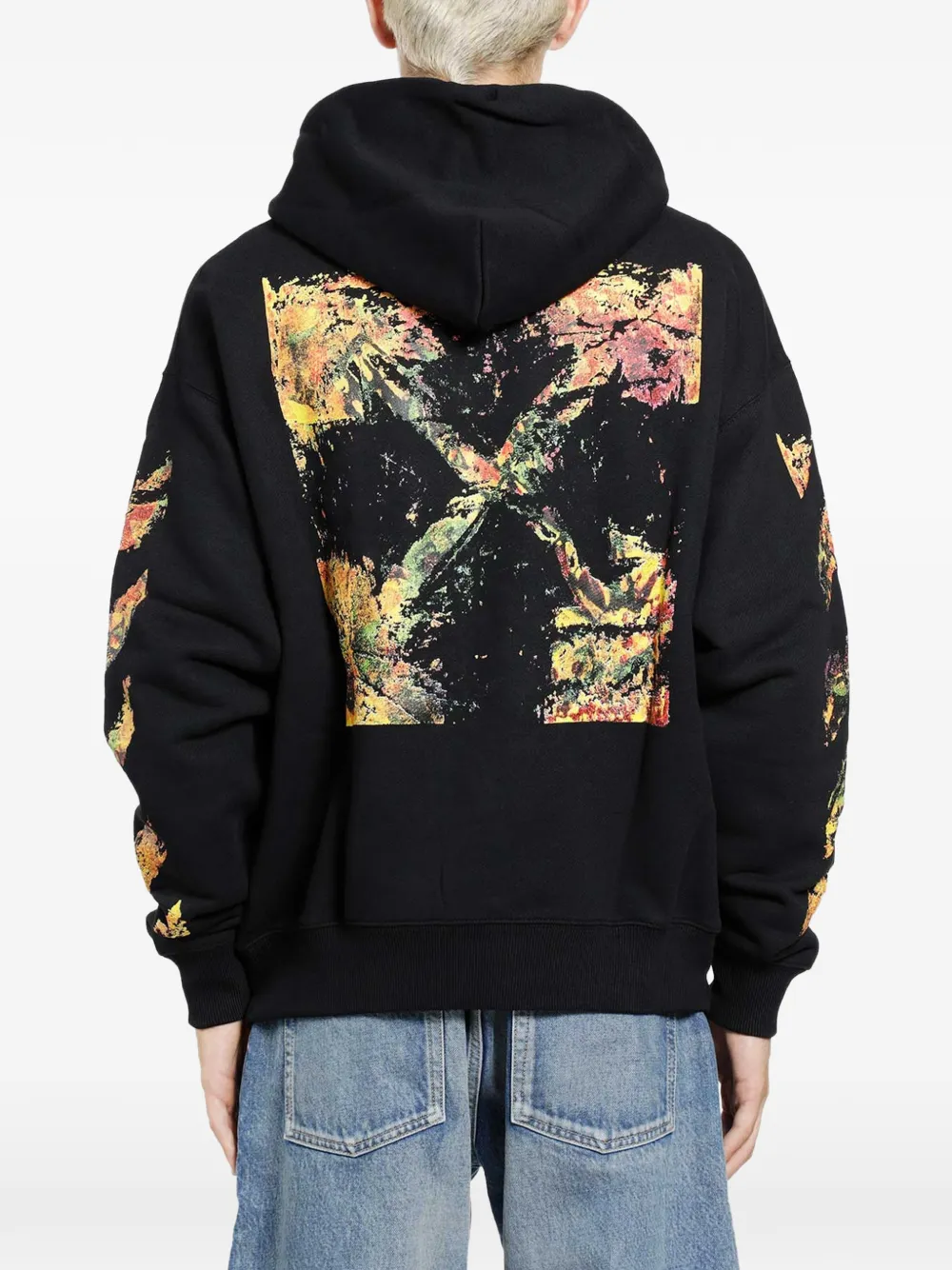 Off-White Arrows Diagonals-print hoodie Zwart