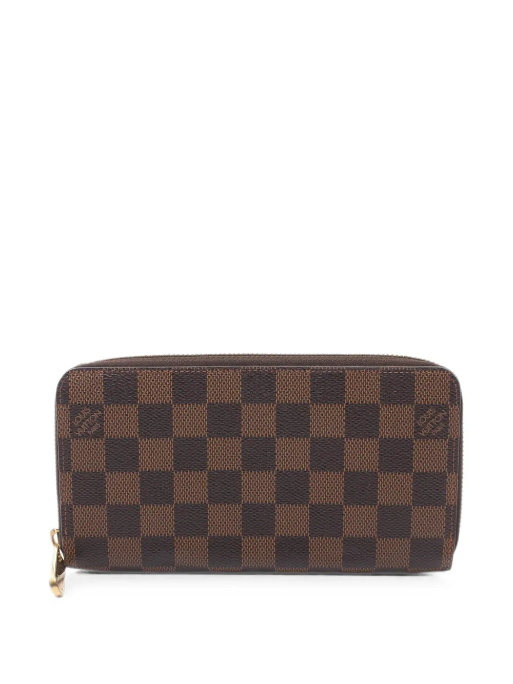 Pre-owned Louis Vuitton 2012 Damier Ebene Zippy Wallet In Brown