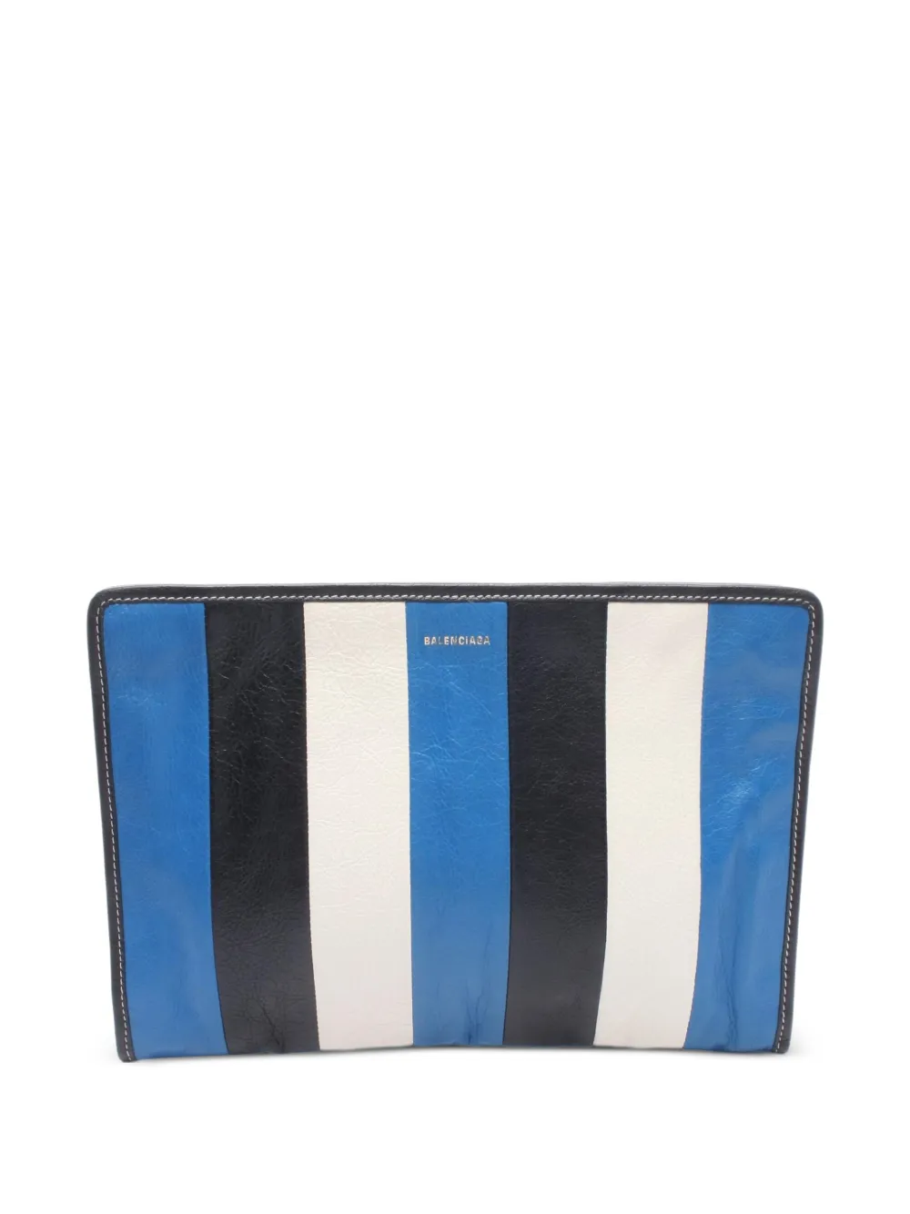 Balenciaga Pre-Owned 2000s Bazar striped clutch bag - Blu
